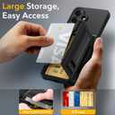 Oterkin for Samsung Galaxy S26 Plus Wallet Case [4-5 Card Holder] [Kickstand] [RFID Blocking] [Full Camera Protection] [Military Grade Protection] Shockproof Rugged Phone Case for S26 Plus, Black