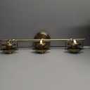 3-Light Brushed Gold Vanity Lights, E26 Modern Bathroom Light Fixtures with Clear Glass Shade, Wall Lamps for Mirror Kitchen Hallway Cabinet Living Room Sconces Lights