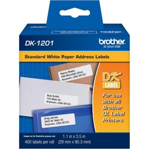 Brother Genuine DK1201 Die-Cut Standard Rolled Address Labels for QL Printers, (DK1201)