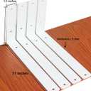 6 Pack - L 11" x H 6" x W1.5, 5mm Thick White L Shelf Bracket, Iron Shelf Brackets, Metal Shelf Brackets, Floating Shelf, Shelf Supports with Screws