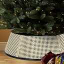 BAYN Metal Christmas Tree Collar, 28-Inch Diameter Base Cover Christmas Tree Ring Stand - Cream