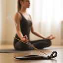 Incense Stick Holder Burner Cone Ash Catcher Tray Censer Ceramic for Yoga Home Office (Light Brown Leaf)