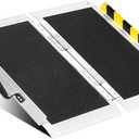 2FT Portable Wheelchair Ramp, Non-Slip Aluminum Folding Handicap Ramp, 800 LBS Capacity Door Threshold Ramps for Home Steps, Scooter Ramps for Car, Doorways, Curbs, Stairs, Cart, Wheel Chair Ramp Step (2FT (Usable height 2-6 inch))