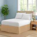 Premium Queen Size Bed Skirt by Comfort Beddings – 100% Cotton Blend, 11" Drop Length, Split Corner, Tailored Fit, Elegant Pleated Style, Taupe