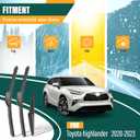 Windshield Wiper Blades Replacement for Toyota highlander 2020 2021 2022 2023,Original Equipment Replacement Front Rear Wiper Blade Set - 26" 18" 10" (Set of 3)