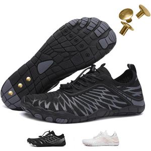 Barefoot Shoes for Women & Men, Grounded Walking Hiking Barefoot Shoes, Wide Toe Box Non-Slip Water Athletic Footwear, Comfortable Vitality Barefoot Footwear, Trail Running Sneakers Unisex (Black-grounding) Size: 6.5 Wide Women/5 Wide Men