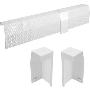 5ft Steel Easy Slip-On Baseboard Heater Cover with End Caps for Bathroom & Hydronic System for Replacing Old Cover, White