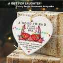 7 x Friend Christmas Ornaments - 2026 Ceramic Ornament for Xmas Tree Decorations, Naughty Christmas Ornaments for Friends, Bestie Gifts for Women, BFF, Soul Sister, Work Bestie