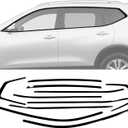 Stainless Steel Window Trim Chrome Delete for Nissan Rogue 2014-2020 Black Window Trim Blackout Kit