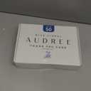 AUDREE 50 Gold Foil Thank You Cards with Envelopes (4x6) - Elegant Blue Floral Thank You Cards with Matching Adhesive Envelopes - Perfect for Wedding, Bridal Showers, Baby Showers, All Occasion