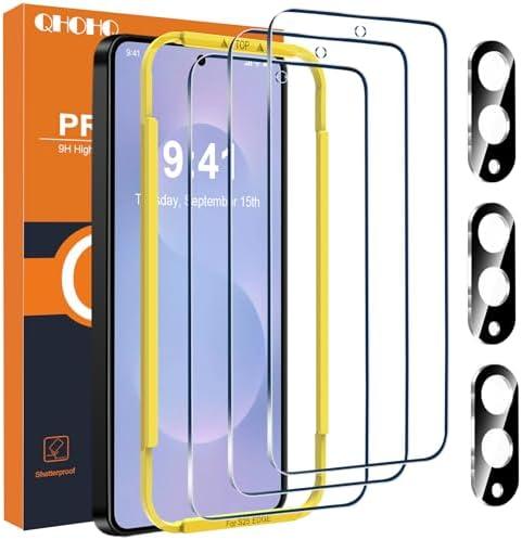 QHOHQ Screen Protector for Samsung Galaxy S25 Edge with Camera Lens Protector, Top 9H+ Tempered Glass, Full Coverage, Ultra Durable, with Easy Installation Tool [15+15 Pack]