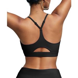 BRXL Sports Bras for Women Y Back Padded Sports Bras Adjustable Straps Low Impact Sports Bra with Sewn in Pads (Medium, Black)