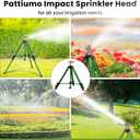Pattiumo Sprinklers for Yard, 360 Tripod Sprinklers for Yard Large Area, 3/4" Connector Lawn Sprinkler, Adjustable Height 16-37, Water Sprinkler for Lawn/Garden/Patio, 1Pack