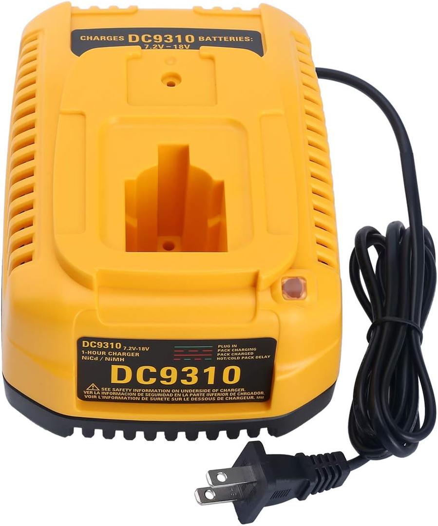 Lasica DC9310 Fast Charger Compatible with Dewalt 18V Battery Charger DC9310 Compatible with DeWalt 7.2V-18V XRP NiCad/NiMh Batteries DW9116 DC9096 DC9098 DC9099 DW9098 DW9099 DW9096 DW9072 DW9061