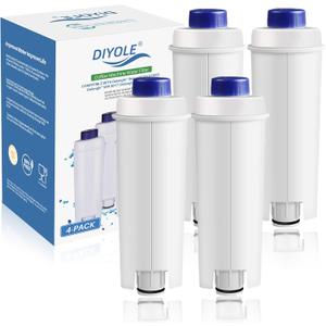 4Packs DLSC002 Coffee Water Filter for Delonghi Water Filter Replacement, Compatible with ECAM, ESAM, ETAM, EC680, EC800