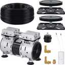 Pond Aerators 5.76CFM Aerartion System for Up to 3 Acre 3/4 HP Compressor 100'Weighted Tubing 2 Diffusers for Outdoor Ponds Water Oxygen Circulation