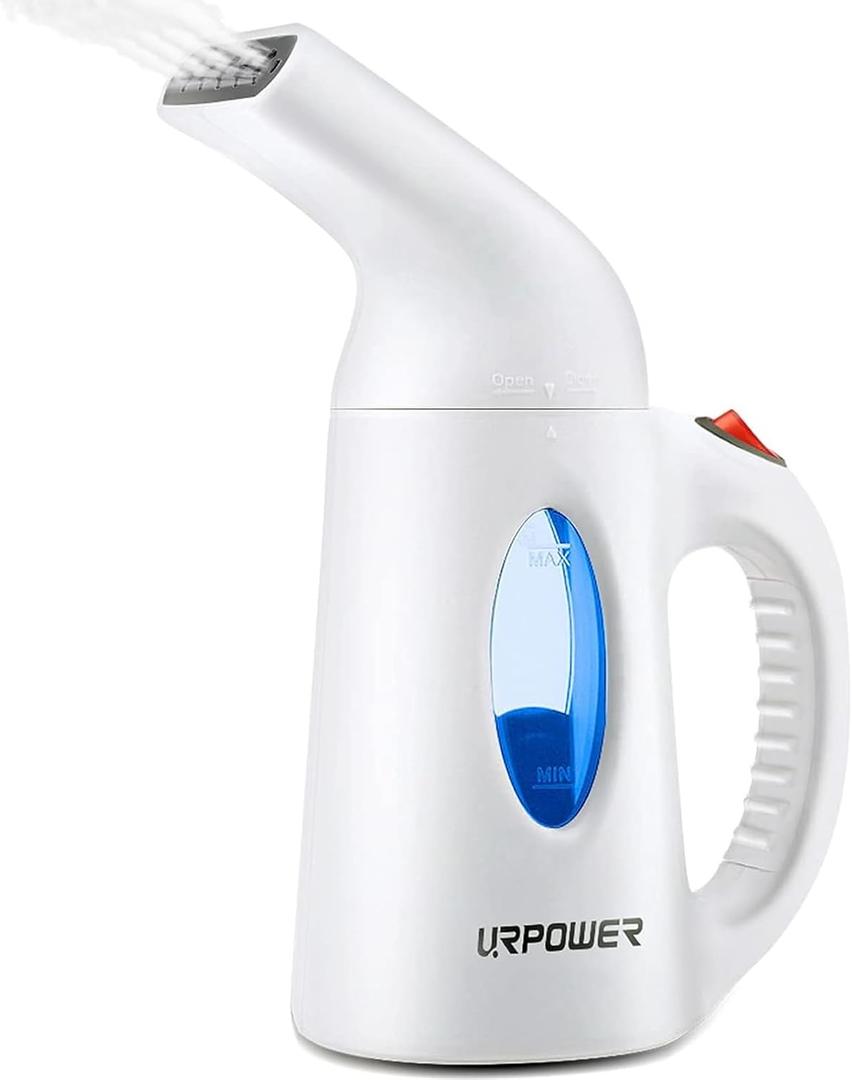 URPOWER Steamer for Clothes Steamer, Portable Handheld Garment Fabric Steamer Fast Heat-up Powerful Clothes Steamer with High Capacity for Home and Travel - Not for Abroad (01-130ml, White)