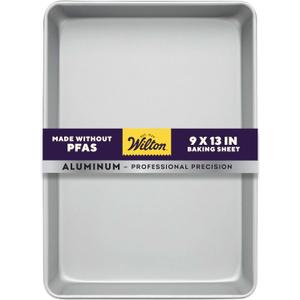 Wilton Aluminum 9x13 Inch Rectangular Sheet Pan, Made With Natural Anodized Aluminum, Made Without PFAS, Bakeware Optimal For Even Heating