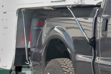Universal Heavy Duty Black Powder Coated Steel Mounting Brackets Set with Hardware Kit, Universal Poly Fender Mounting Kit, Black Powder Coated Steel, Fits Dual Rear Wheel Trucks, 5 in Offset, Includes Hardware