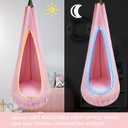 Light Up Kids Pod Swing Seat  Sensory Hammock Chair with Remote & Bluetooth App Control LED Lights, Inflatable Cushion, Pocket  Indoor & Outdoor Swing for Autism & Relaxation