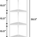 TUTOTAK 6-Tier Corner Bookshelf with LED Light,Corner Shelf for Small Space, Narrow Display Corner Shelf Stand with Storage Rack, for Living Room, Bedroom, Pure White V1BS05BW006L
