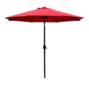 9' Patio Umbrella Outdoor Table Umbrella with 8 Sturdy Ribs (Red)