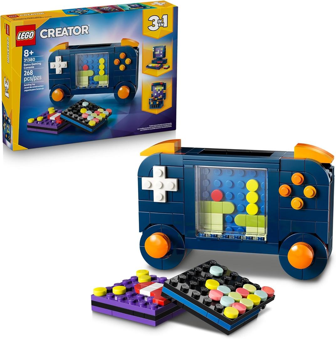 LEGO Creator 3 in 1 Retro Gaming Console Building Toy for Boys & Girls - Kids Build a Console, Mini Arcade Game, or Mini Computer - Gift Idea for Gaming Fans, Ages 8+ - 31380