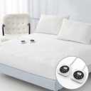 King Size Electric Heated Mattress Pad - Quilted Bed Warmer with Memory & Preheat Functions, 12 Heat Settings Dual Control for 1-12 Hours Auto Off, Lighted Button