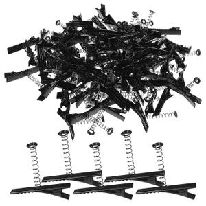 100pcs Metal Duck Bill Hair Clips DIY Hairpins Barrettes for Hair Styling School Home Party Christmas DIY Accessories Hairpins (Black)