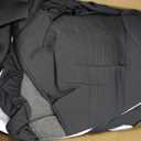 BDK PolyPro Car Seat Covers Full Set in White on Black, Front and Rear Split Bench Seat Covers for Cars, Easy to Install Car Seats Cover Set and Accessories for Auto Trucks Van SUV - White