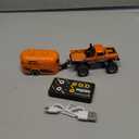 Mini RC Car, 1/64 Scale Mini Remote Control Monster Truck with Trailer, 2.4Ghz & APP Remote Control, Rechargeable Alloy Shell Mini RC Cars with Lights, Speed/Steering Adjustable (Orange)