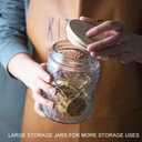 BEWAVE Vintage Glass Jar, 24oz Food Storage Containers Clear Mason Jars With Airtight Lid for Kitchen Counter,Coffee, Tea, Sugar, Candy, 2 Pack