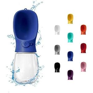 WePet Portable Dog Water Bottle, 19 OZ, Leak Proof Puppy Water Dispenser with Drinking Feeder for Pets Outdoor Walking, Hiking, Travel, Food Grade Plastic (Navy Blue)
