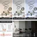 3-Rings Modern LED Chandelier Black, Dimmable Pendant Lighting with Remote Control Circular Flush Mount High Ceiling Light for Living Room Dining Room Foyer, 3000K-6500K D31.5