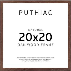 puthiac 20x20 Solid Oak Wood Picture Frame, Walnut, 1 Pack