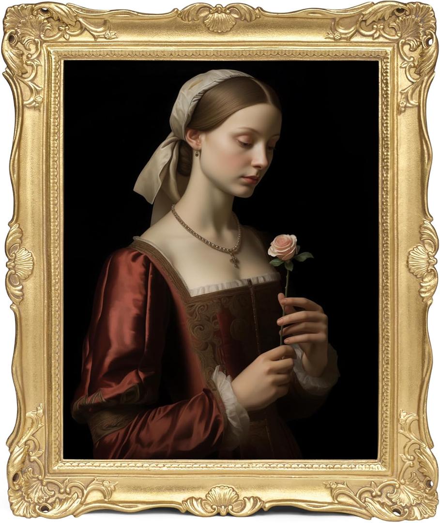 Vintage 11x14 Picture Frame Gold, Textured Antique Picture Frames with Embossed Flower Design, Ornate Frame for 11x14 Photo, Resin Antique Frames Tabletop & Wall Hanging, Home Decor