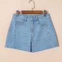 Sidefeel Women's Jean Shorts High Waisted Stretchy Casual Side Seam Denim Shorts