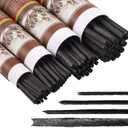 Gueevin 100 Pcs Willow Charcoal Sticks, Soft Black Drawing Charcoal for Sketching and Drawing Art Sketch Artists Supplies, 5.7 Inch in Length, 2-4, 4-5, 5-7 mm