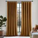 MIULEE Golden Brown Velvet Curtains 84 Inch Long Luxury Super Soft Thermal Insulated Blackout Curtains Room Darkening Drapes Rod Pocket Design for Bedroom Living Room Set of 2 Panels, W40 x L84 Inch