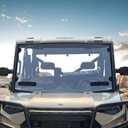 Clear Front Windshield Heavy Duty Scratch Resistant Full Windshield Compatible with Polaris Ranger XP 1000 / 900 / Crew 2017-2025 Accessories Polycarbonate Vented UTV Window