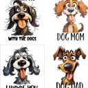 4pcs Dog Dad Mom Iron on Transfers Heat Transfer Decals Iron on Transfers for T Shirts Patches Sticker for Clothes Pillow Covers DIY Appliques