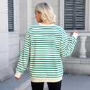LUKYCILD Christmas Vibes Sweatshirt Women Merry Christmas Shirt Xmas Long Sleeve Shirt Winter Holiday Sweatshirts (Medium, Green-striped)