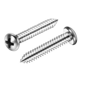 Mellewell #8 x 1-1/4" Pan Head Self Tapping Screw, Pan Head Sheet Metal Screws Wood Screws, Stainless Steel 304 (18-8), 100 Pack (Silver)