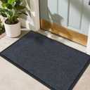 Front Door Mat, 4 x 2 Feet Indoor Outdoor Entrance Mat, Heavy Duty Commercial Floor Mats, Non-Slip Rubber Backing Doormat for Entryway, Waterproof, Low-Profile, Easy to Clean, 4' Length x 2' Width