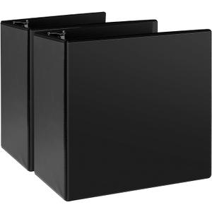 CIXILDTS 5" 3 Ring Binder, Standard 5-Inch Slant-D Ring Binder Fit Letter Size Paper, Presentation View Binders, 2 Packs, Black
