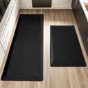 2 PCS Anti Fatigue Kitchen Mats for Floor, 9/10 Extra Thick Cushioned Standing Desk Mat, Comfort Memory Foam Ergonomic Kitchen Rugs and Mats Non-Slip Waterproof for Office, Kitchen, 20"x32"+20"x48" (Black)