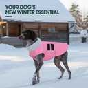 Kuoser Large Dog Coat, Winter Waterproof Dog Jackets for Large Dogs, Doggie Vest with Leash Hole, Cold Weather Coats Pet Snow Jacket for Labrador Beagle, Pink XXL (XXL (Chest Girth: 29.9-35.4''))