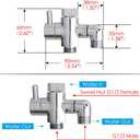 Brass Shower Arm Diverter Valve for Handheld Shower Head and Fixed Spray Head G1/2 3 Way Universal Bathroom System Component Replacement Part, Polished Chrome