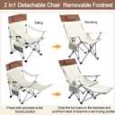 Yuntau Camping Chair with Umbrella Reclining Chair with Foot Rest with Universal Clamp UPF 50+ 360 Degree Adjustable Umbrella Portable Lightweight Foldable for Outdoor