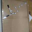 Magnetic Dry Erase Board - 24'' x 18'' Decorative Magnetic Board for Wall - White Board - Magnet Board Display Board - Gray Wood Plank